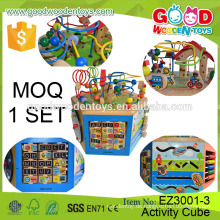 2016 Neues Produkt EN71 / ASTM Qualifiziertes Baby Lernspielzeug Pädagogische Wooden Activity Cube für Kinder